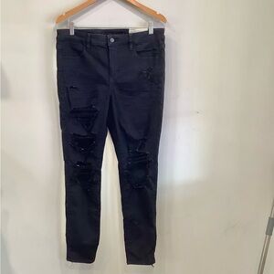 American Eagle Outfitters Black Ripped Skinny Jeans